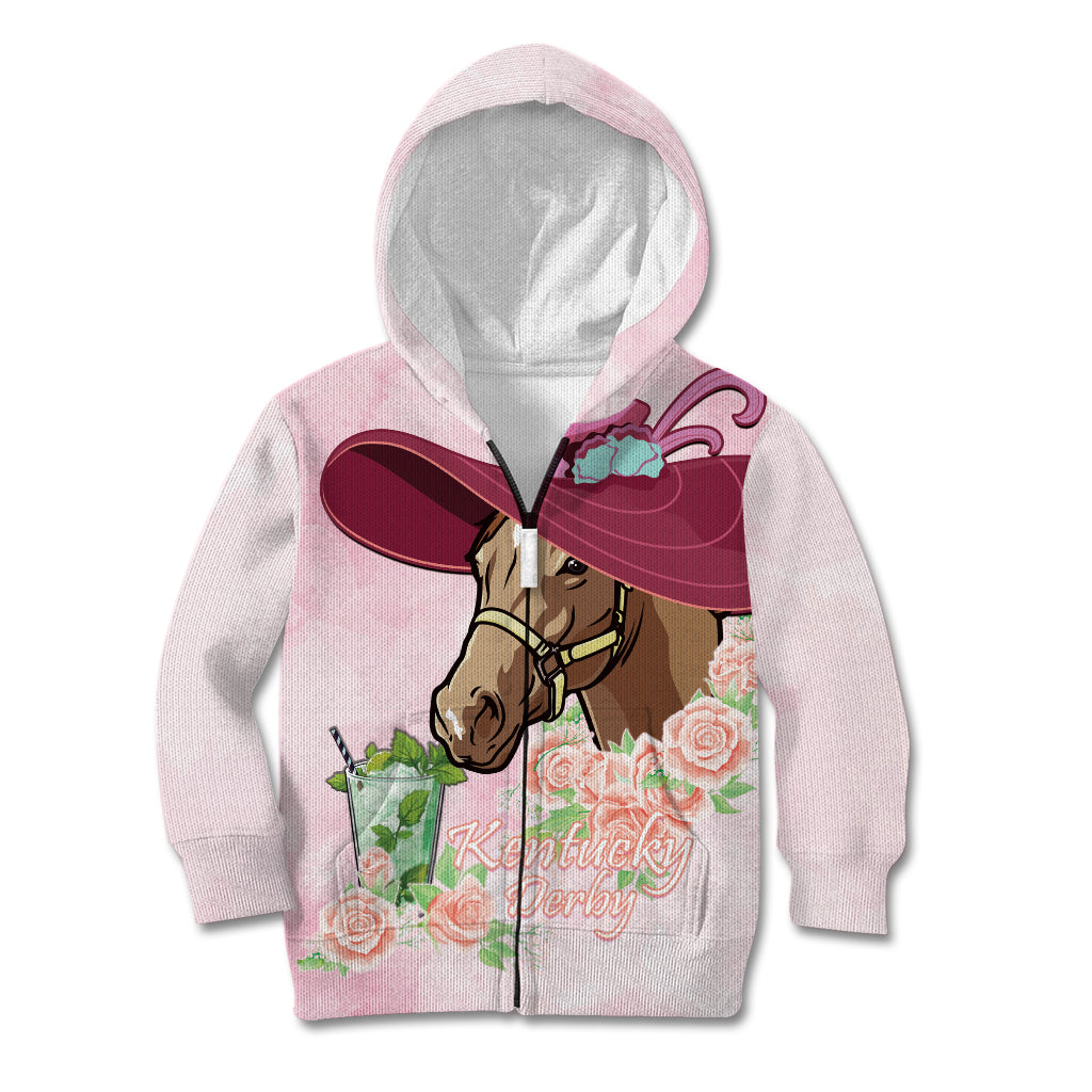 Kentucky Horse Racing Kid Hoodie Derby Mint Julep With Roses - Wonder Print Shop