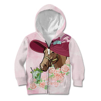 Kentucky Horse Racing Kid Hoodie Derby Mint Julep With Roses - Wonder Print Shop