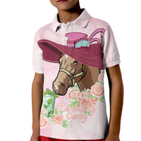 Kentucky Horse Racing Kid Polo Shirt Derby Mint Julep With Roses - Wonder Print Shop