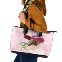 Kentucky Horse Racing Leather Tote Bag Derby Mint Julep With Roses - Wonder Print Shop