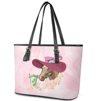 Kentucky Horse Racing Leather Tote Bag Derby Mint Julep With Roses - Wonder Print Shop