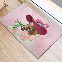 Kentucky Horse Racing Rubber Doormat Derby Mint Julep With Roses - Wonder Print Shop