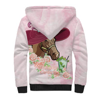 Kentucky Horse Racing Sherpa Hoodie Derby Mint Julep With Roses - Wonder Print Shop