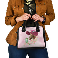 Kentucky Horse Racing Shoulder Handbag Derby Mint Julep With Roses