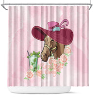 Kentucky Horse Racing Shower Curtain Derby Mint Julep With Roses