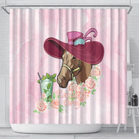 Kentucky Horse Racing Shower Curtain Derby Mint Julep With Roses