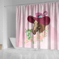 Kentucky Horse Racing Shower Curtain Derby Mint Julep With Roses