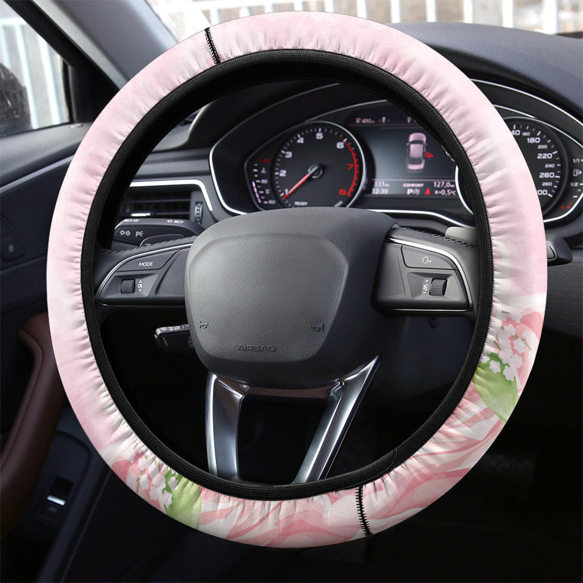 Kentucky Horse Racing Steering Wheel Cover Derby Mint Julep With Roses - Wonder Print Shop