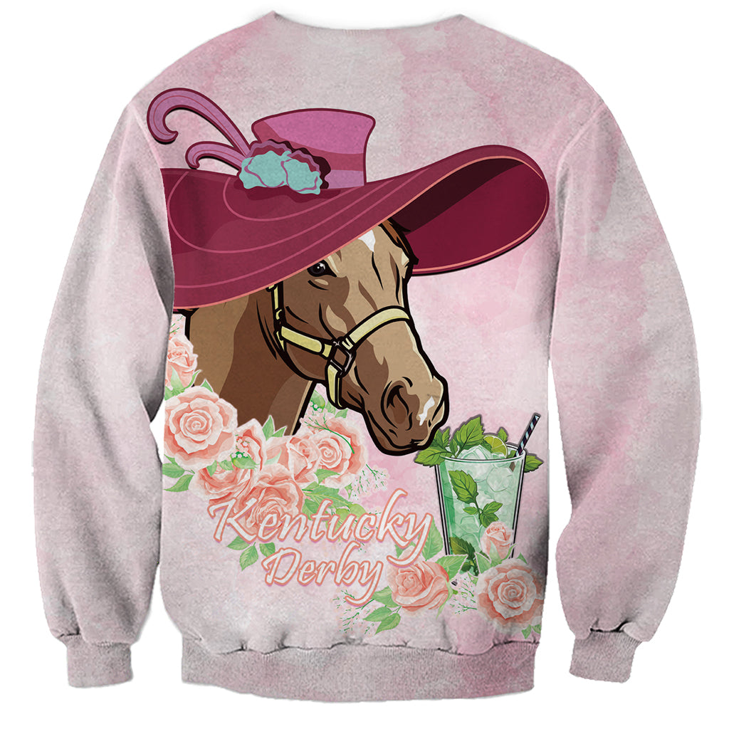 Kentucky Horse Racing Sweatshirt Derby Mint Julep With Roses - Wonder Print Shop