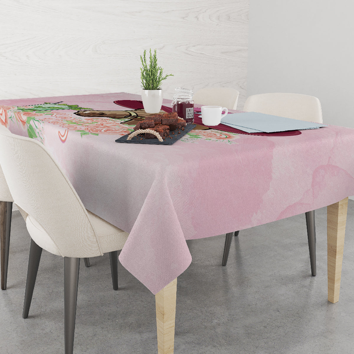 Kentucky Horse Racing Tablecloth Derby Mint Julep With Roses - Wonder Print Shop