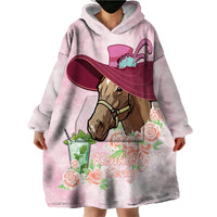 Kentucky Horse Racing Wearable Blanket Hoodie Derby Mint Julep With Roses - Wonder Print Shop