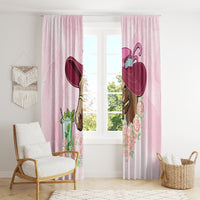 Kentucky Horse Racing Window Curtain Derby Mint Julep With Roses - Wonder Print Shop