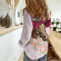 Kentucky Horse Racing Women Casual Shirt Derby Mint Julep With Roses - Wonder Print Shop