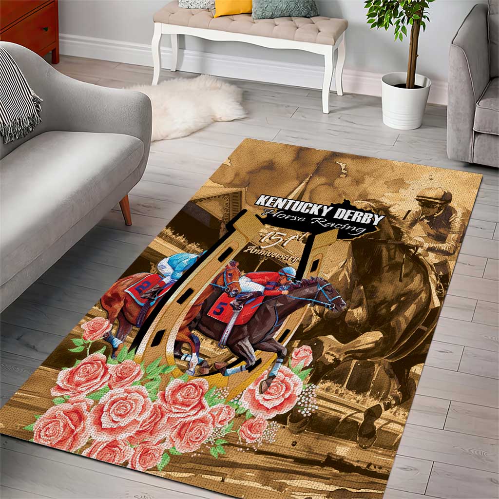 Kentucky Horse Racing Area Rug 151st Anniversary Race For The Roses LT14