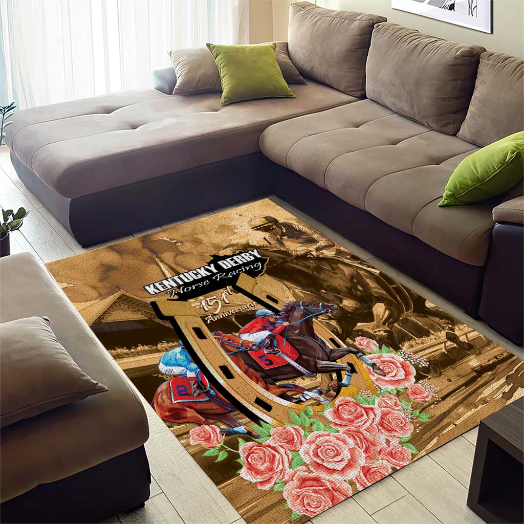 Kentucky Horse Racing Area Rug 151st Anniversary Race For The Roses LT14