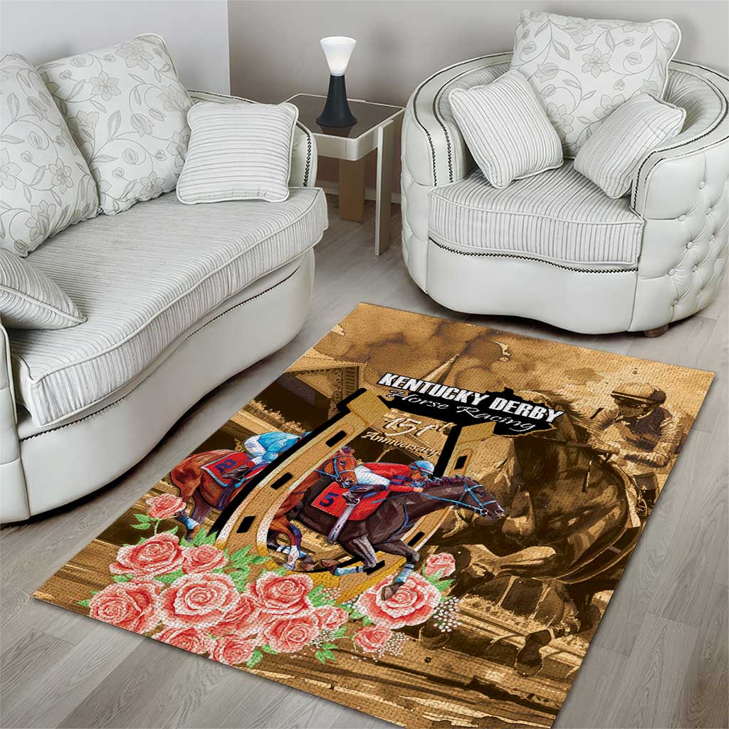 Kentucky Horse Racing Area Rug 151st Anniversary Race For The Roses LT14