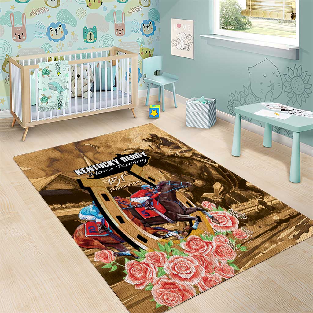 Kentucky Horse Racing Area Rug 151st Anniversary Race For The Roses LT14