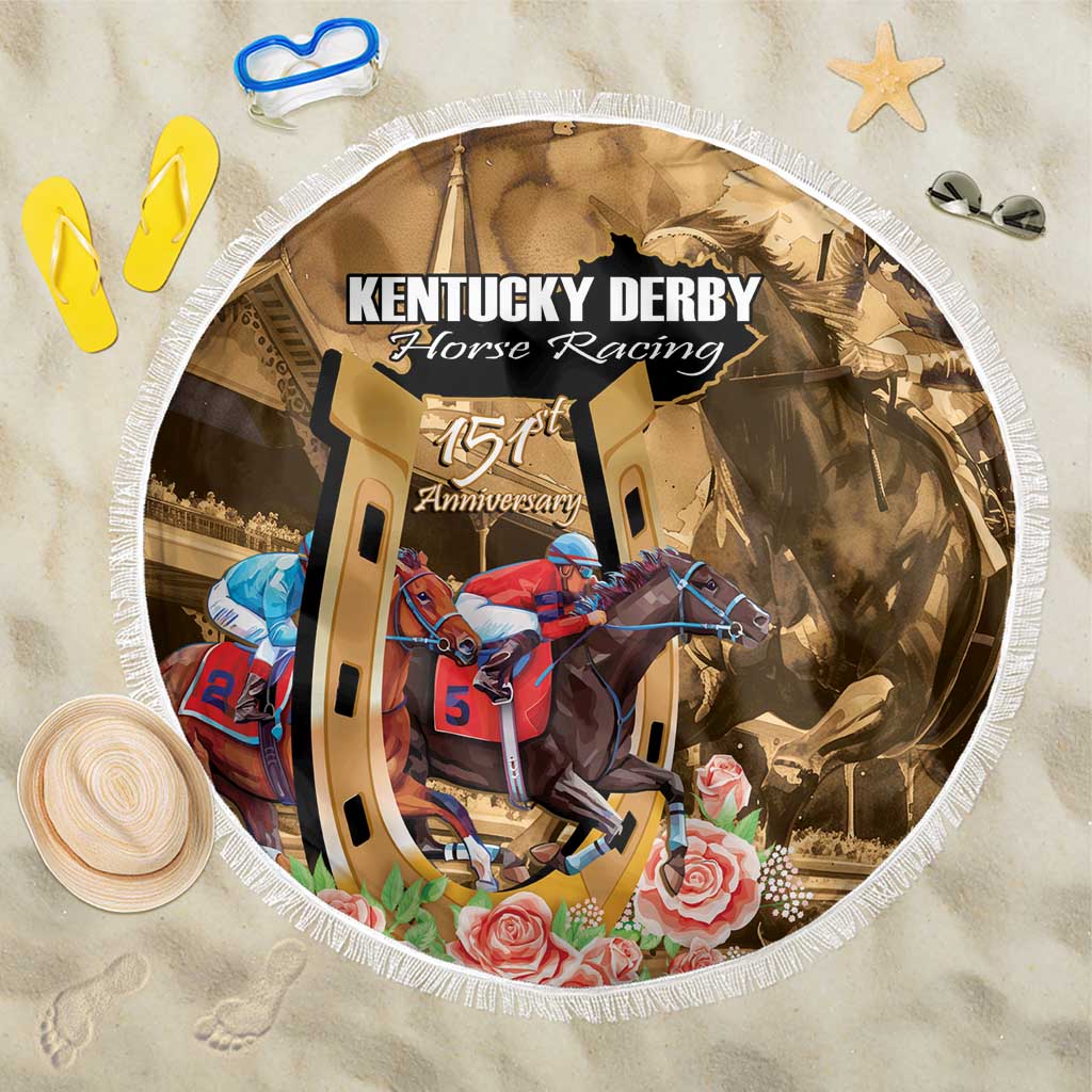 Kentucky Horse Racing Beach Blanket 151st Anniversary Race For The Roses LT14
