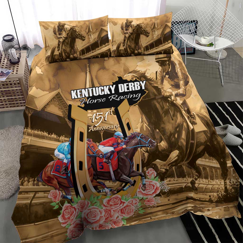 Kentucky Horse Racing Bedding Set 151st Anniversary Race For The Roses LT14