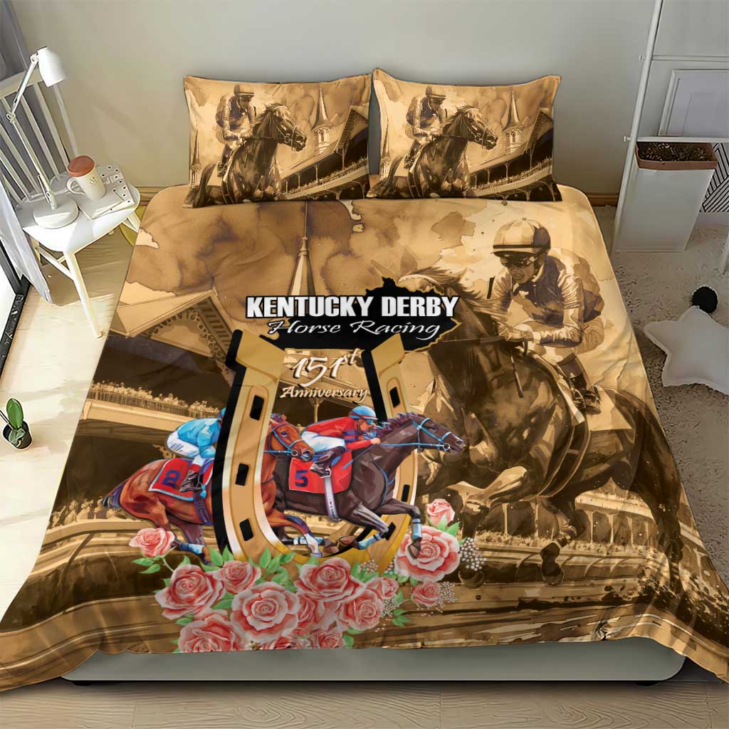 Kentucky Horse Racing Bedding Set 151st Anniversary Race For The Roses LT14