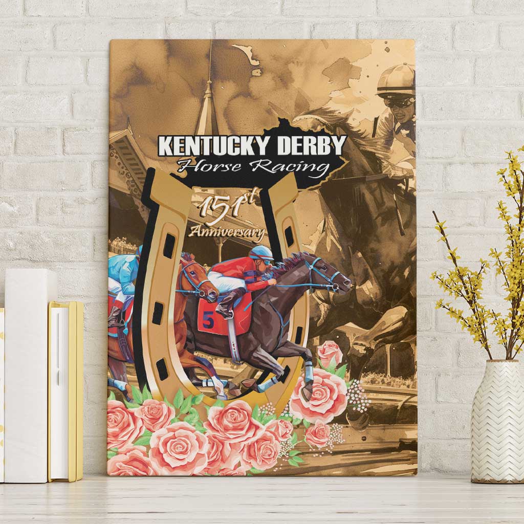 Kentucky Horse Racing Canvas Wall Art 151st Anniversary Race For The Roses LT14