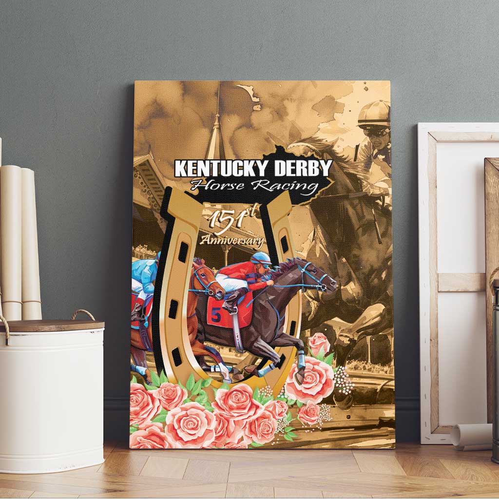 Kentucky Horse Racing Canvas Wall Art 151st Anniversary Race For The Roses LT14