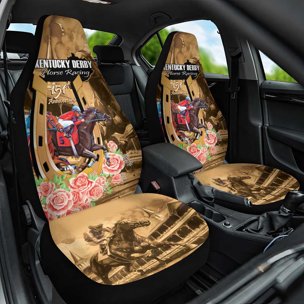 Kentucky Horse Racing Car Seat Cover 151st Anniversary Race For The Roses LT14