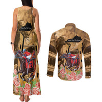 Kentucky Horse Racing Couples Matching Tank Maxi Dress and Long Sleeve Button Shirt 151st Anniversary Race For The Roses LT14