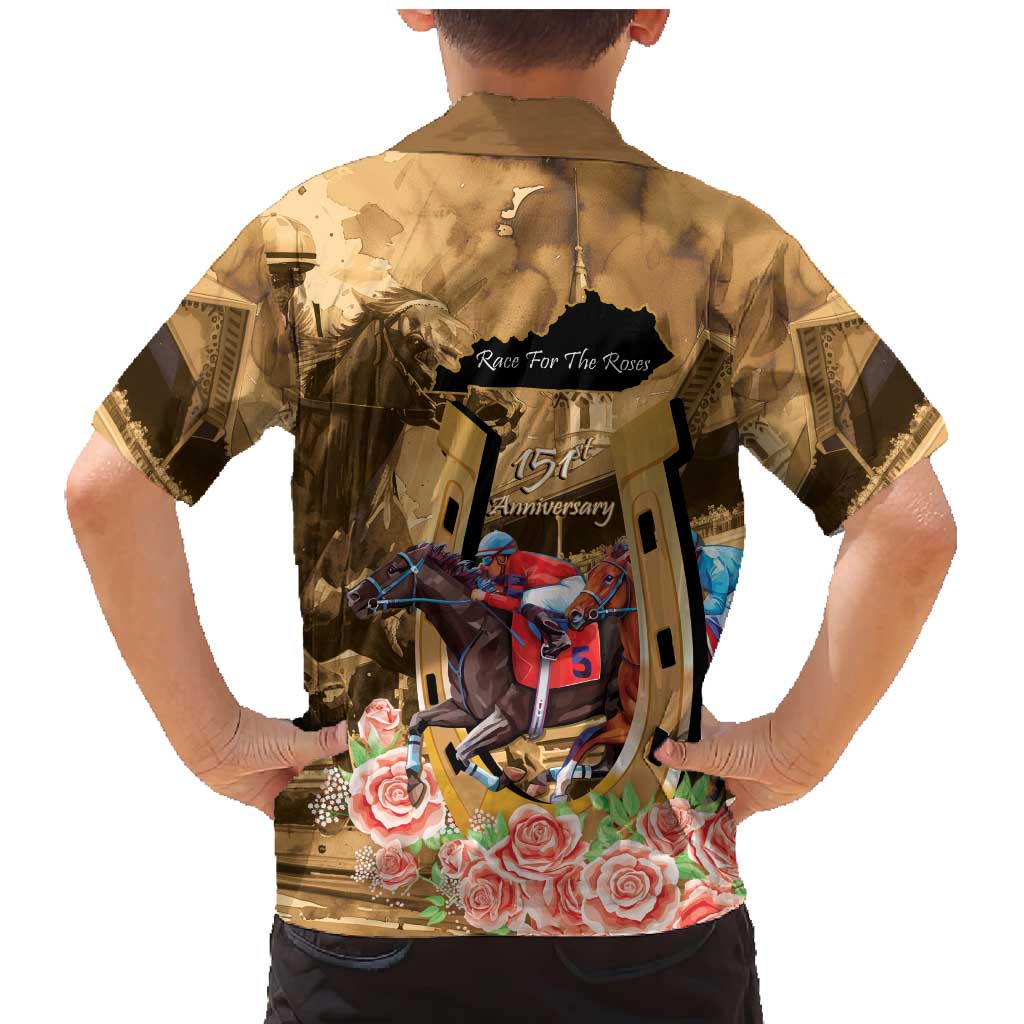 Kentucky Horse Racing Family Matching Mermaid Dress and Hawaiian Shirt 151st Anniversary Race For The Roses LT14