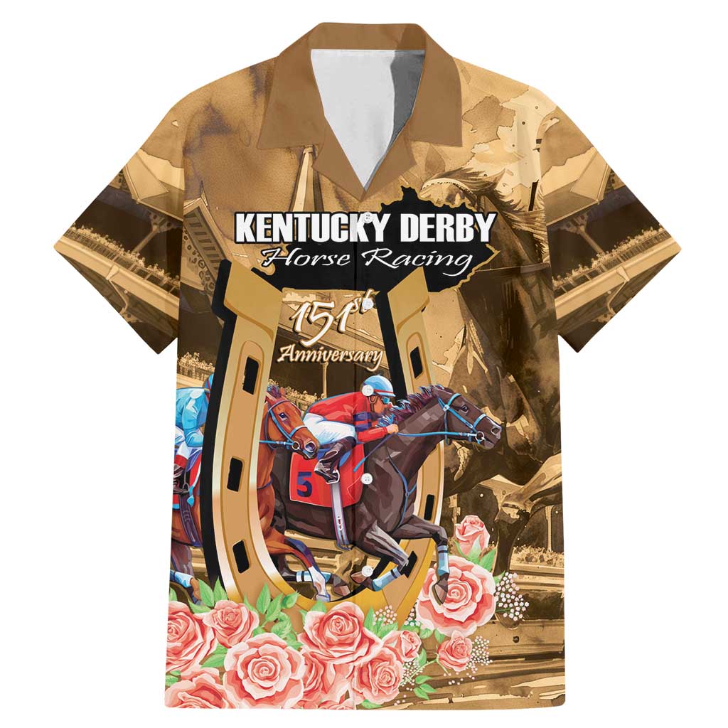 Kentucky Horse Racing Family Matching Mermaid Dress and Hawaiian Shirt 151st Anniversary Race For The Roses LT14
