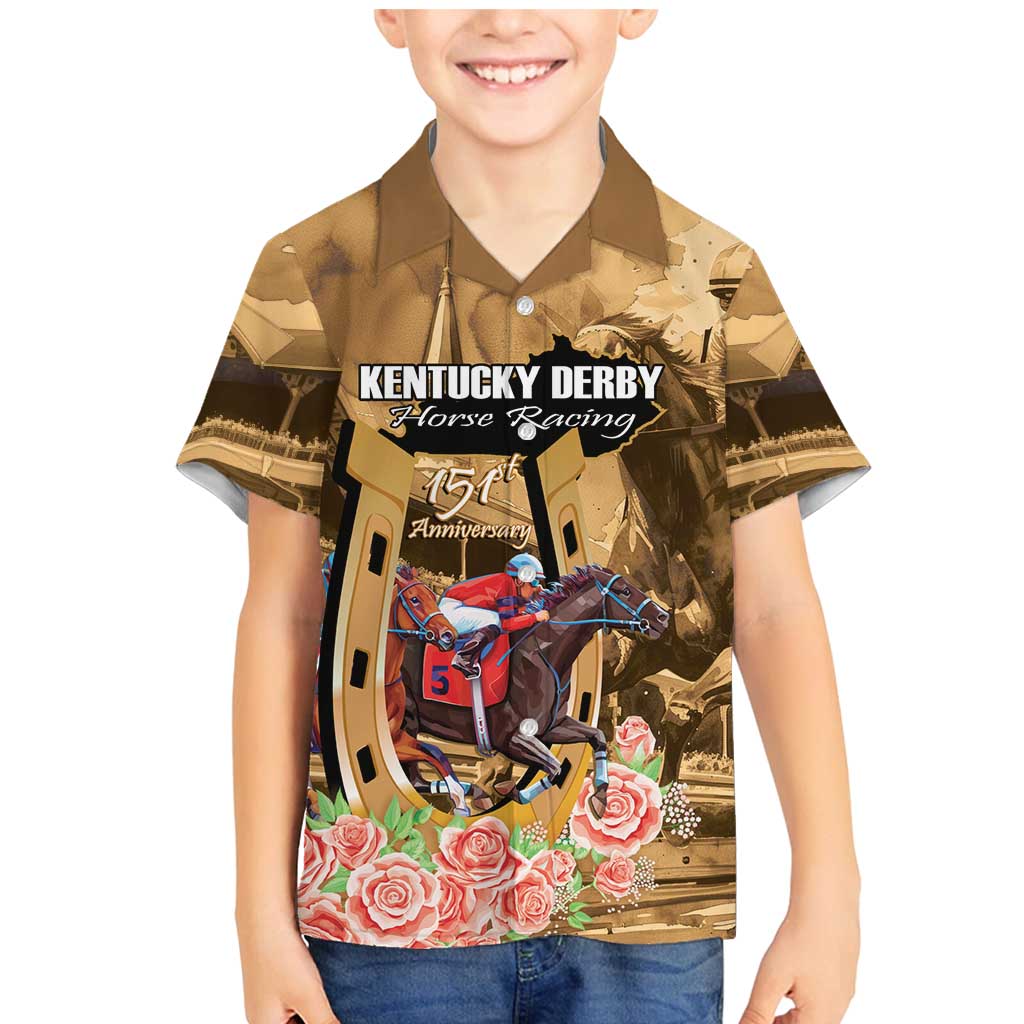 Kentucky Horse Racing Family Matching Mermaid Dress and Hawaiian Shirt 151st Anniversary Race For The Roses LT14