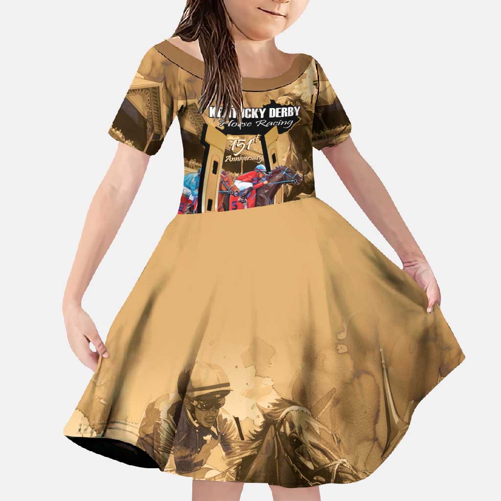 Kentucky Horse Racing Family Matching Off Shoulder Maxi Dress and Hawaiian Shirt 151st Anniversary Race For The Roses LT14