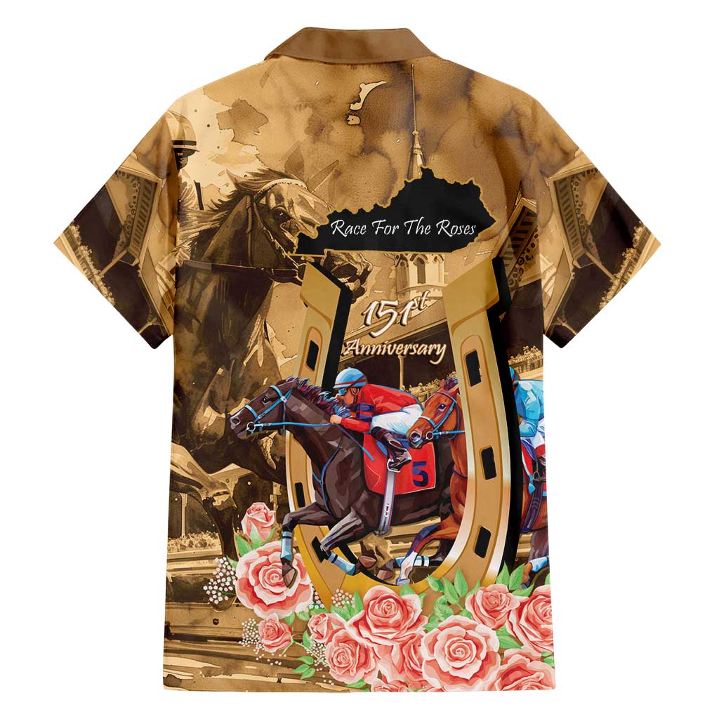 Kentucky Horse Racing Family Matching Off Shoulder Maxi Dress and Hawaiian Shirt 151st Anniversary Race For The Roses LT14