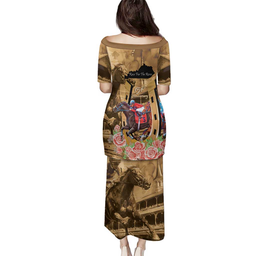 Kentucky Horse Racing Family Matching Puletasi and Hawaiian Shirt 151st Anniversary Race For The Roses LT14