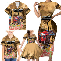 Kentucky Horse Racing Family Matching Short Sleeve Bodycon Dress and Hawaiian Shirt 151st Anniversary Race For The Roses LT14