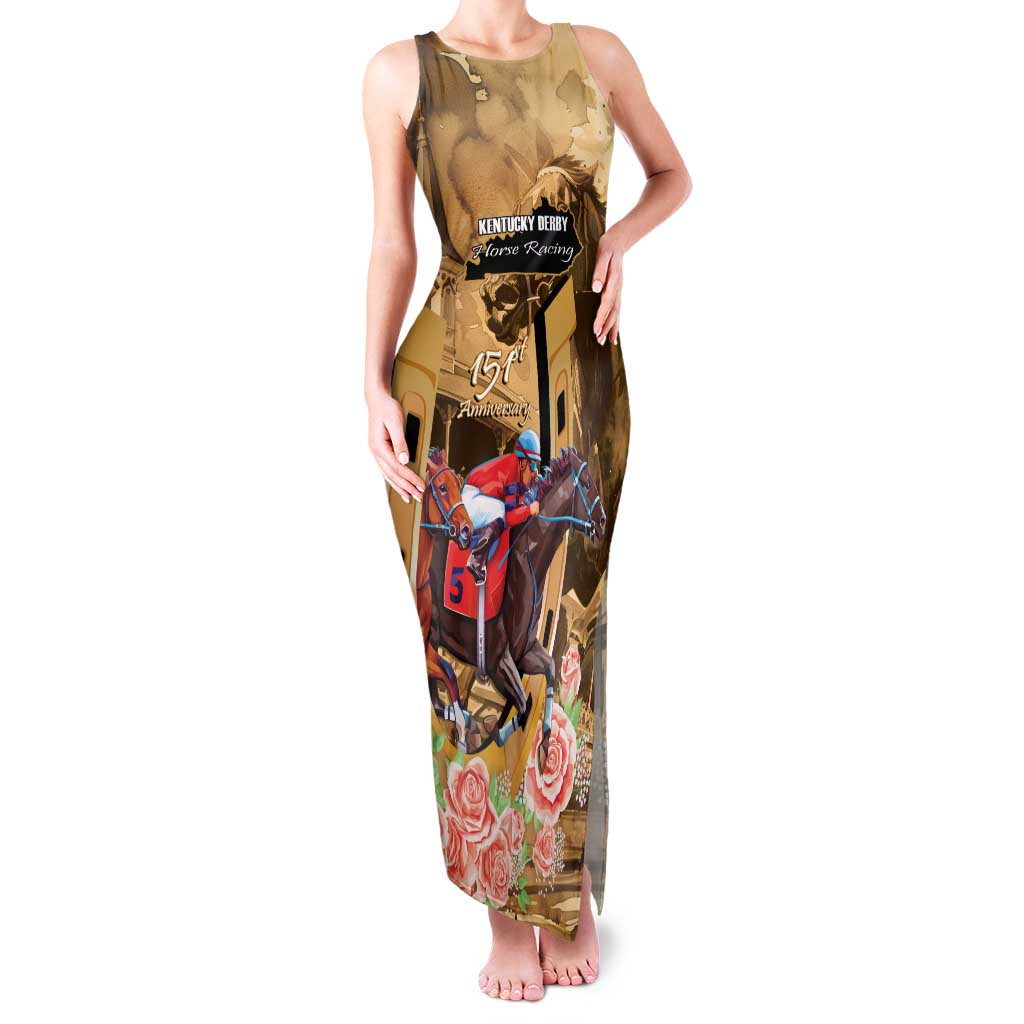 Kentucky Horse Racing Family Matching Tank Maxi Dress and Hawaiian Shirt 151st Anniversary Race For The Roses LT14