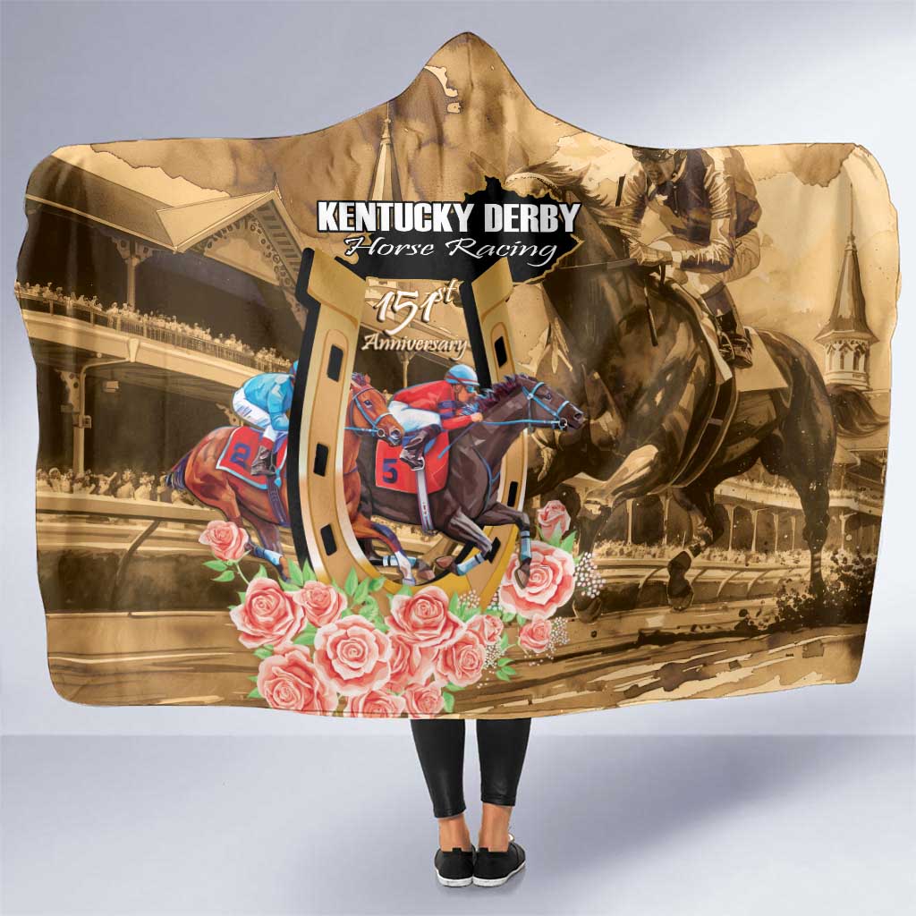 Kentucky Horse Racing Hooded Blanket 151st Anniversary Race For The Roses LT14