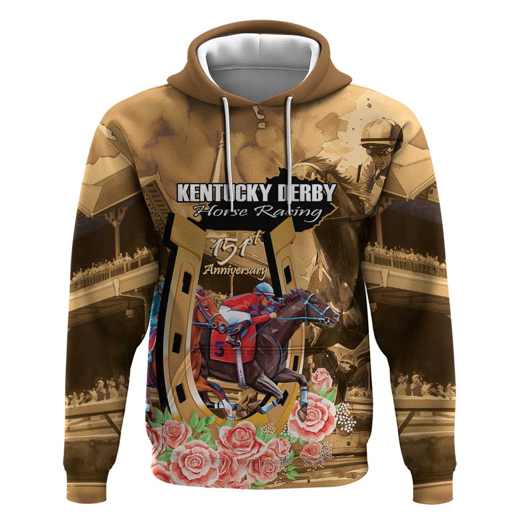 Kentucky Horse Racing Hoodie 151st Anniversary Race For The Roses LT14