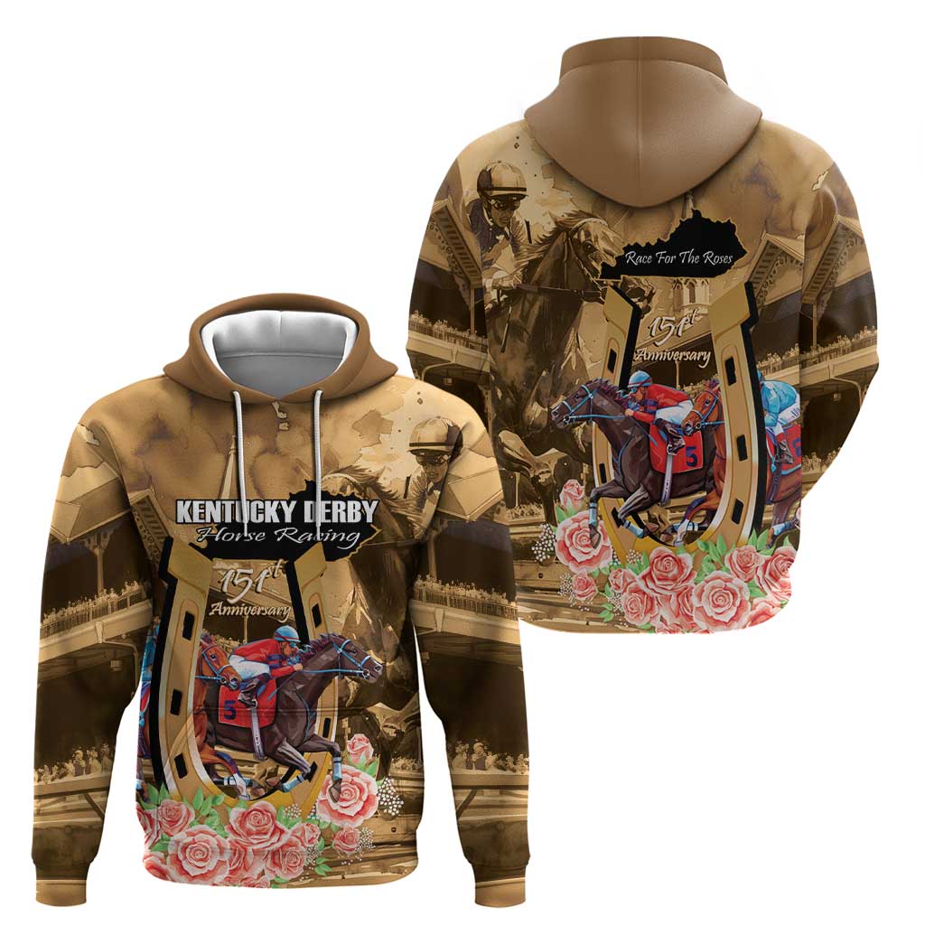 Kentucky Horse Racing Hoodie 151st Anniversary Race For The Roses LT14