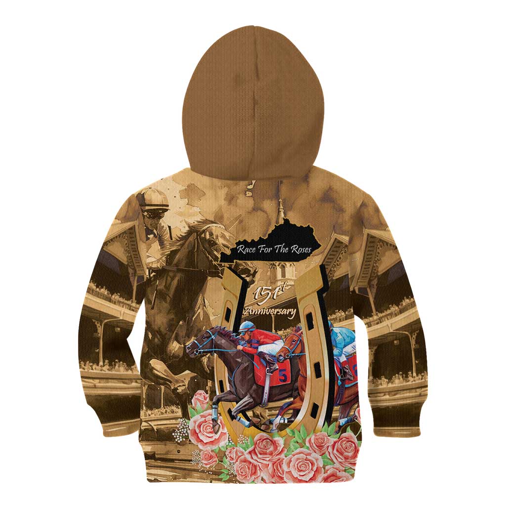Kentucky Horse Racing Kid Hoodie 151st Anniversary Race For The Roses LT14
