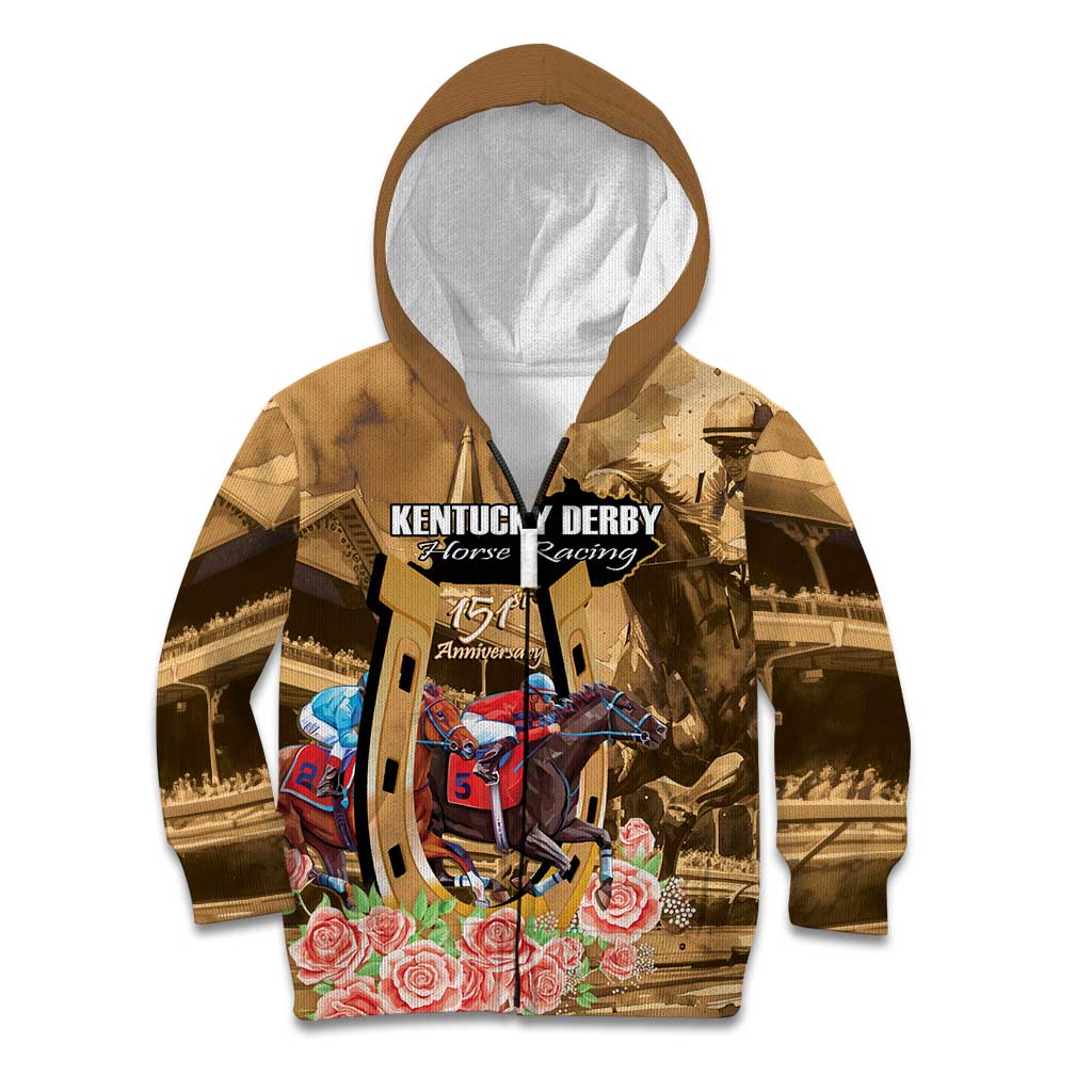 Kentucky Horse Racing Kid Hoodie 151st Anniversary Race For The Roses LT14