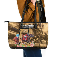 Kentucky Horse Racing Leather Tote Bag 151st Anniversary Race For The Roses LT14
