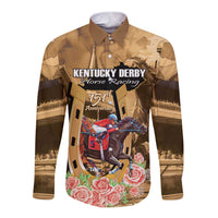 Kentucky Horse Racing Long Sleeve Button Shirt 151st Anniversary Race For The Roses LT14