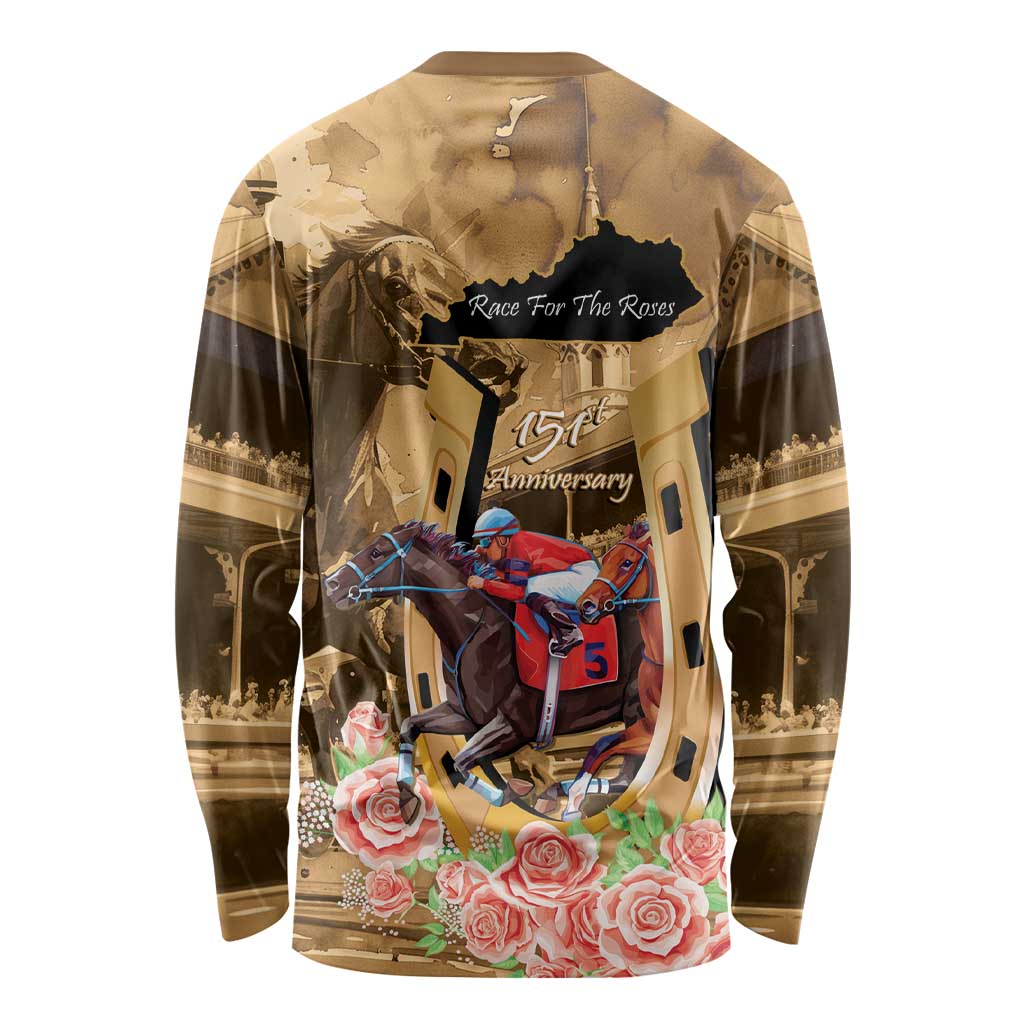 Kentucky Horse Racing Long Sleeve Shirt 151st Anniversary Race For The Roses LT14
