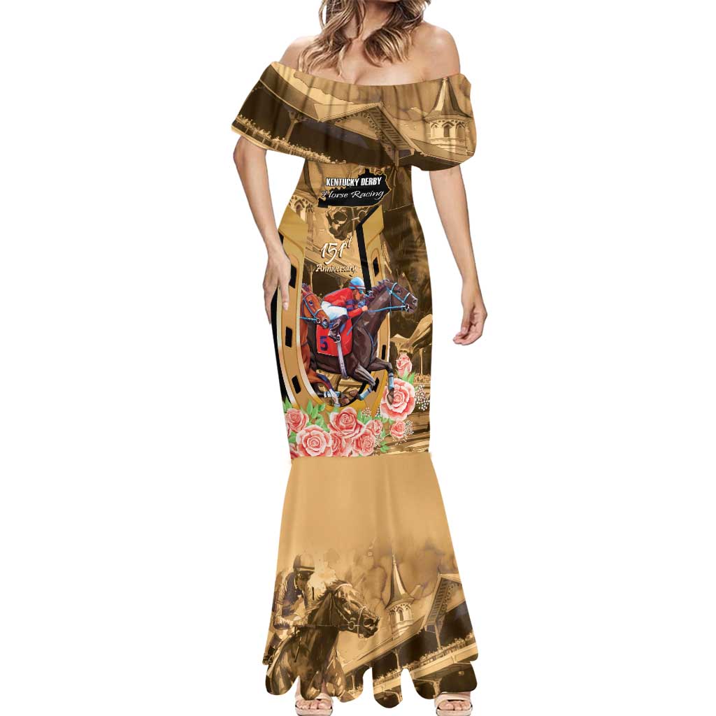 Kentucky Horse Racing Mermaid Dress 151st Anniversary Race For The Roses LT14