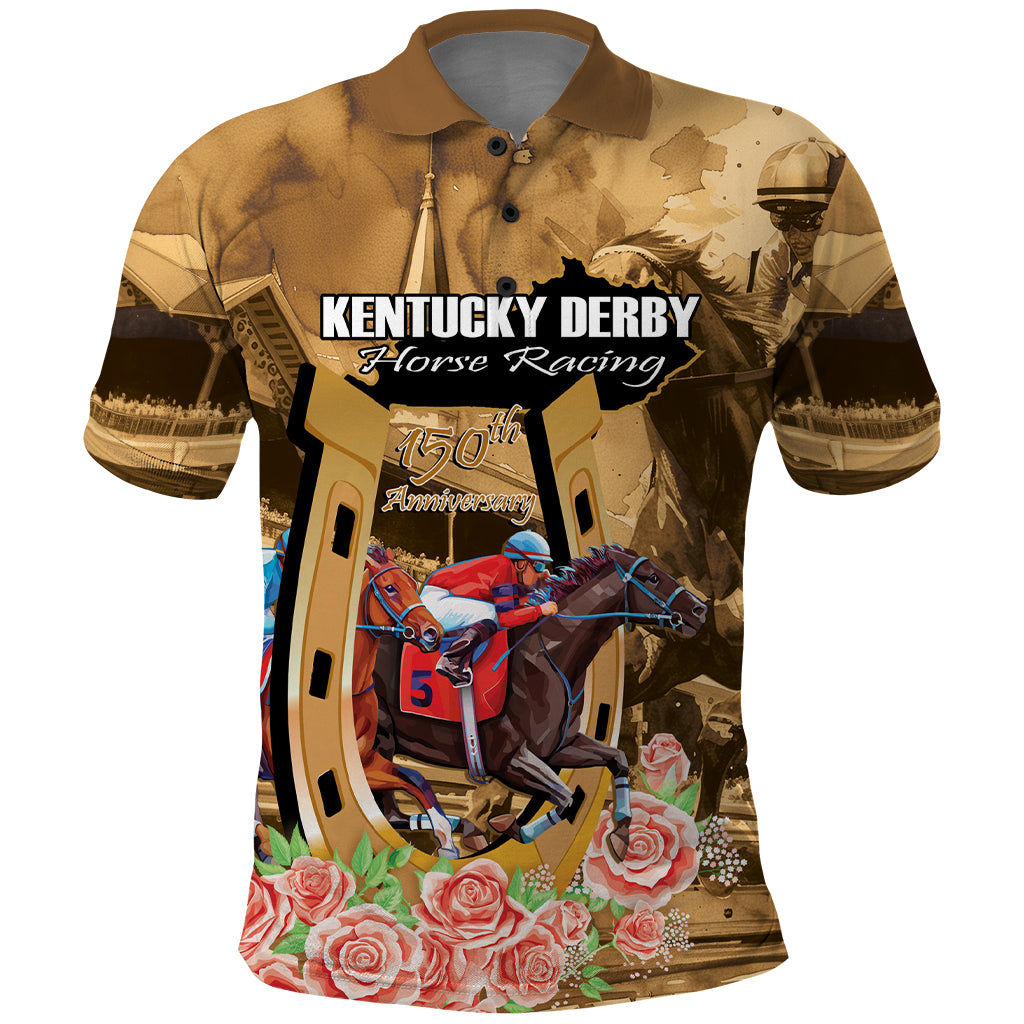 Kentucky Horse Racing Polo Shirt 150th Anniversary Race For The Roses