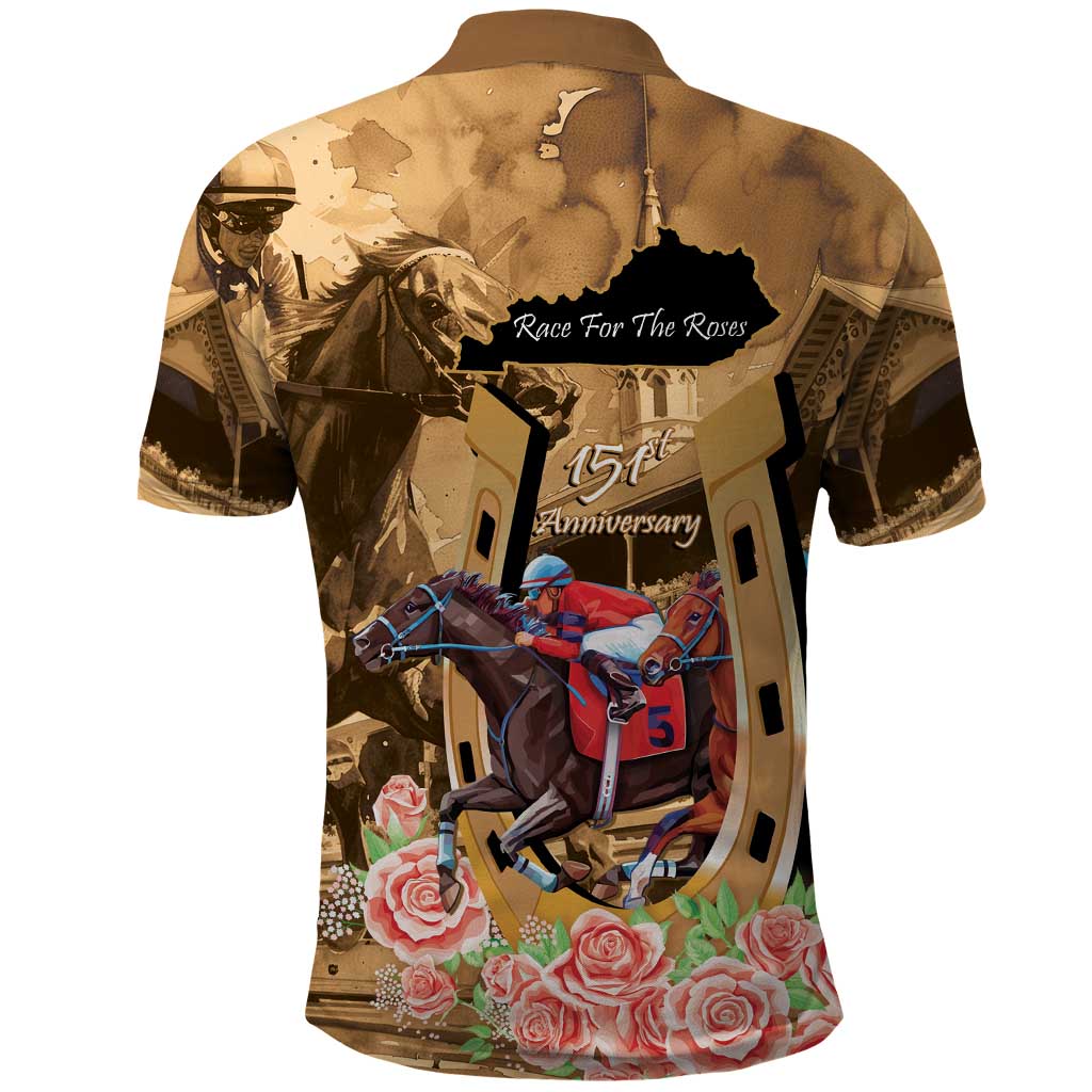Kentucky Horse Racing Polo Shirt 151st Anniversary Race For The Roses LT14