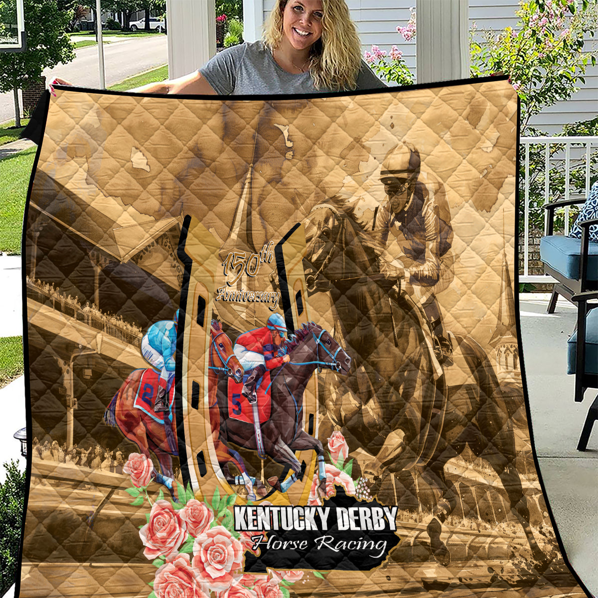 Kentucky Horse Racing Quilt 150th Anniversary Race For The Roses