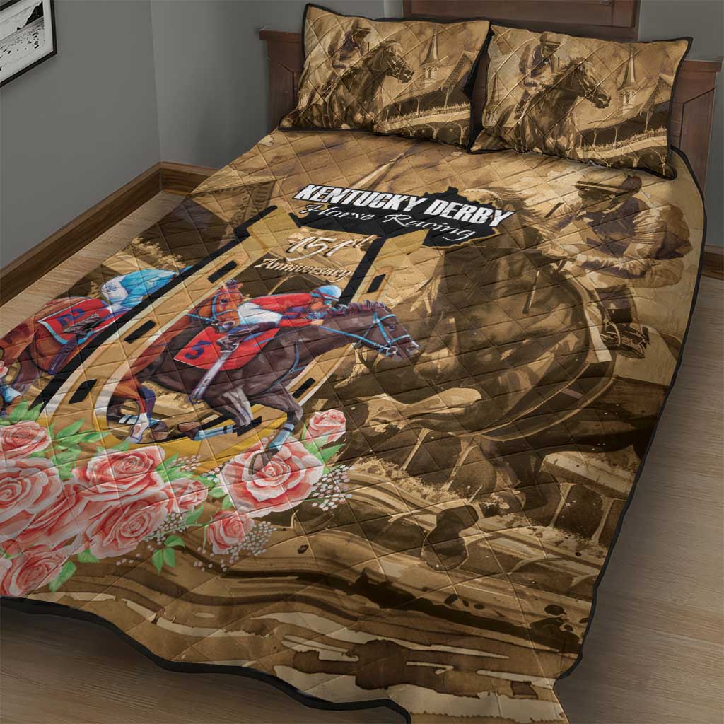 Kentucky Horse Racing Quilt Bed Set 151st Anniversary Race For The Roses LT14