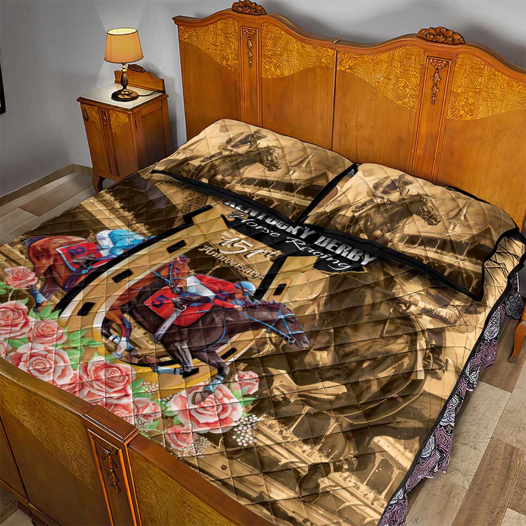 Kentucky Horse Racing Quilt Bed Set 151st Anniversary Race For The Roses LT14